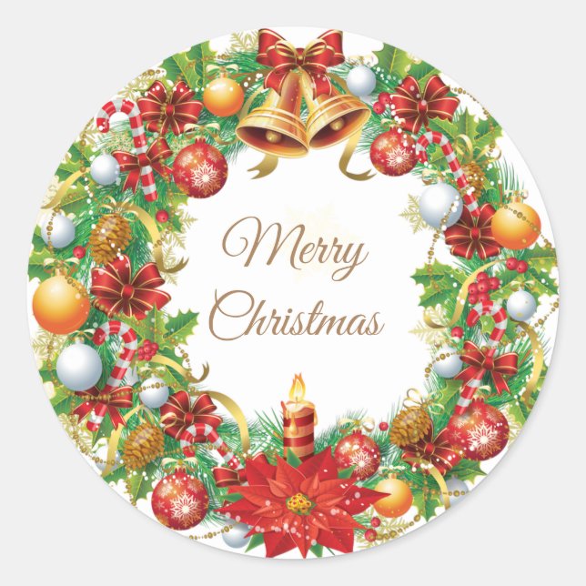 Redonda Navidades Pegatina redondo clásico (Anverso)