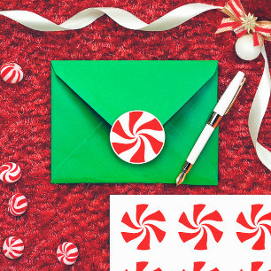 Redonda Navidades Peppermint Candy Pegatina redondo clásic