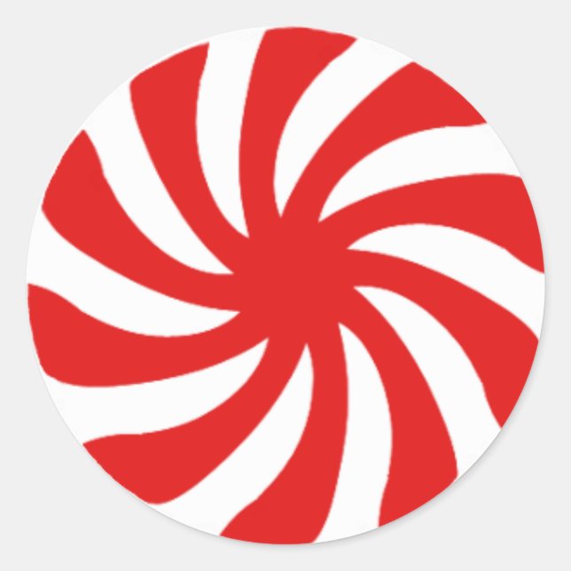 Redonda Navidades Peppermint Candy swirl pegatina (Anverso)