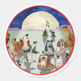 Redonda Navidades Perros Personalizado Ronda Pegatina Sell