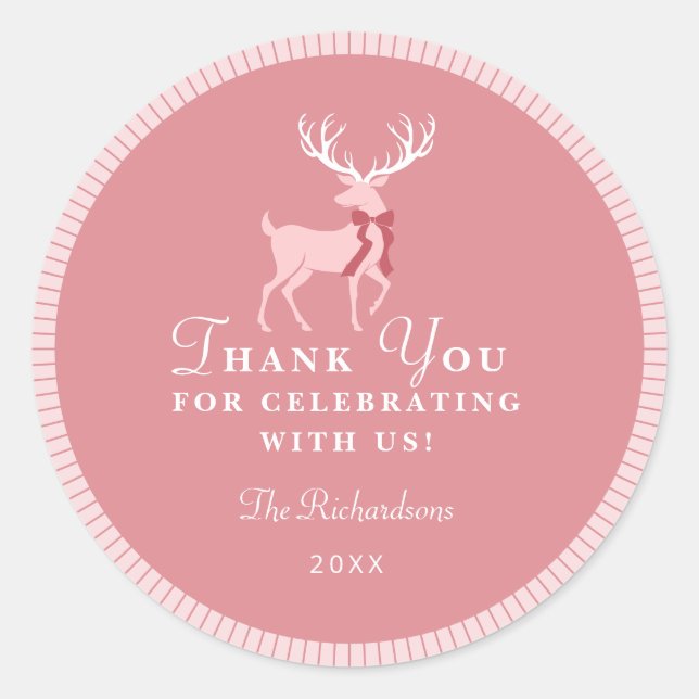 Redonda Navidades personalizados favorecen al Pegatina (Anverso)