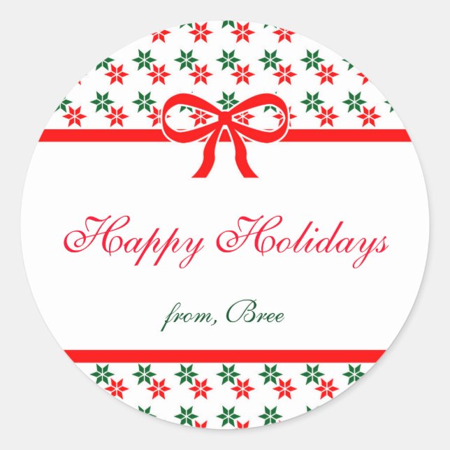 Redonda Navidades retro Pegatina de vacaciones estrella (Anverso)