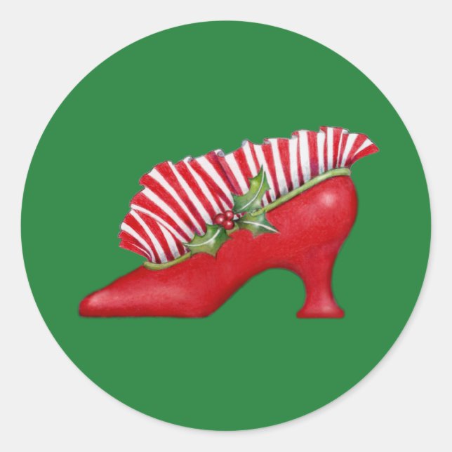 Redonda Navidades Shoe Pegatina (Anverso)