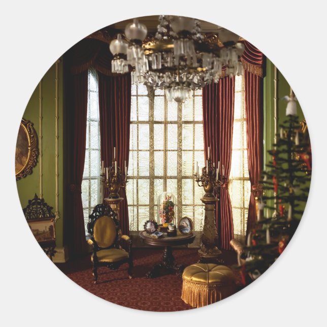 Redonda Navidades victorianos - Pegatina (Anverso)