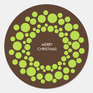 Redonda Navidades Wreath Pegatina