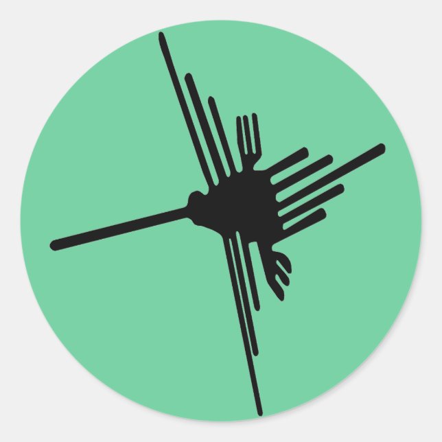 Redonda Nazca Hummingbird pegatina (Anverso)