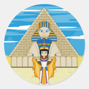 Redonda Nefertiti en la Gran Esfinge del Pegatina Giza