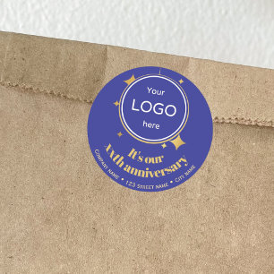 Redonda Negocio 5.º 10.º 50 aniversario Pegatina azul