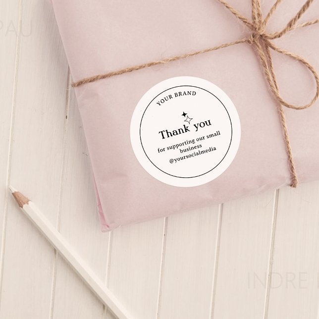 Redonda Negocios minimalistas Gracias Pegatina (Subido por el creador)