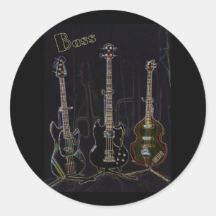 Redonda Neon Bass Pegatina