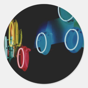 Redonda Neon Circles Pegatina