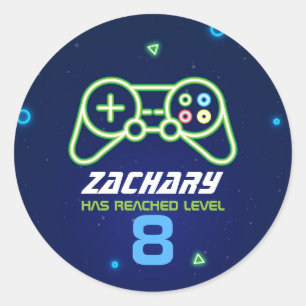 Redonda Neon Video Game Arcade Pegatina de la fiesta de cu