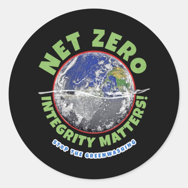 Redonda Net Zero Integridad S! Pegatina (Anverso)