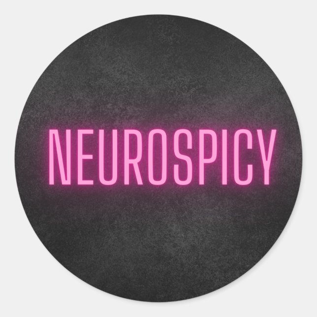 Redonda Neurospicy Neon Pegatina (Anverso)
