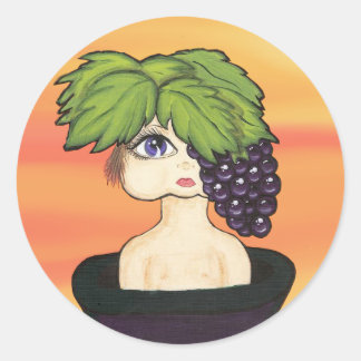 Redonda Niña cuántica en un Pegatina de botellas