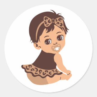 Redonda Niña pequeña con traje de safari Pegatina