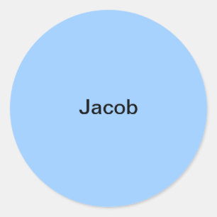 Redonda Niños Jacob Light Blue Nombre Pegatina Personaliz