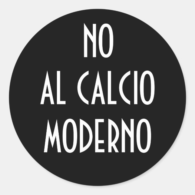 REDONDA NO AL CALCIO MODERNO PEGATINA (Anverso)