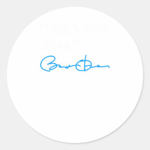 Redonda No boo vota - Pegatina de Barack Obama (azul blanc