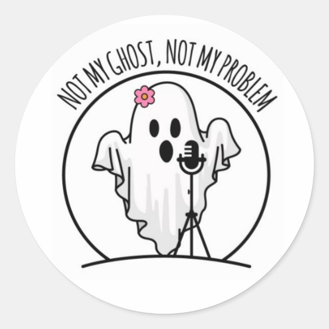 Redonda No es mi fantasma, no mi problema Pegatina de logo (Anverso)