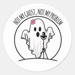 Redonda No es mi fantasma, no mi problema Pegatina de logo