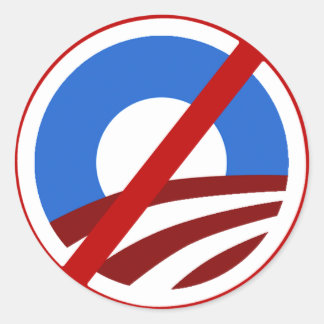 Redonda No hay señal contra Obama Pegatina