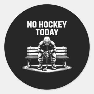 Redonda No Hockey Hoy Pegatina Divertido Jugador de Hockey