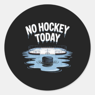 Redonda No Hockey Hoy Pegatina Divertido Jugador de Hockey
