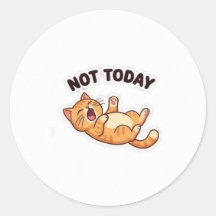 ¡No Hoy! Pegatina Divertida de Gato Gruñón