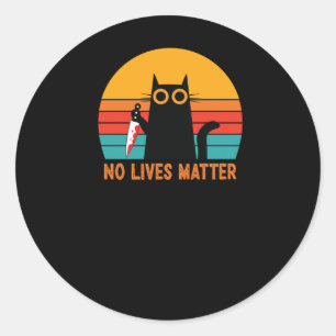 Redonda No Lives - Funny Pegatina de gatos de Halloween