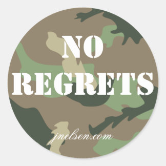 Redonda No Regrets Camo Pegatina jnelsen.com