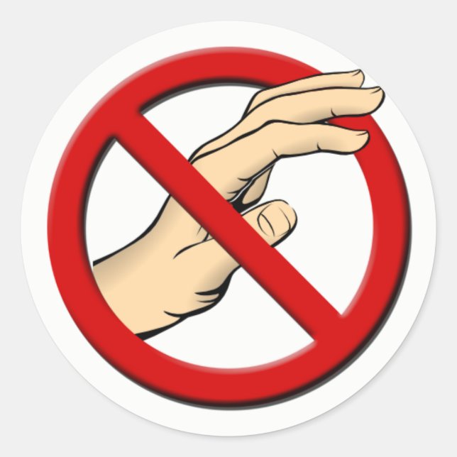 Redonda No tocar Pegatina redondo (Anverso)