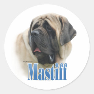 Redonda Nombre de Fawn Mastiff - Pegatina