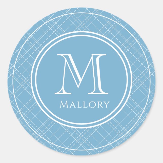 Redonda Nombre de prefijo y Pegatina de portátil monograma (Anverso)