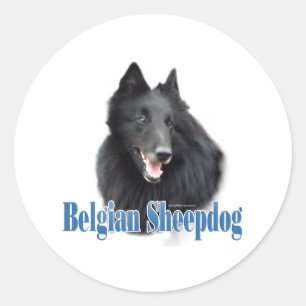 Redonda Nombre del perro de cabrito belga - Pegatina
