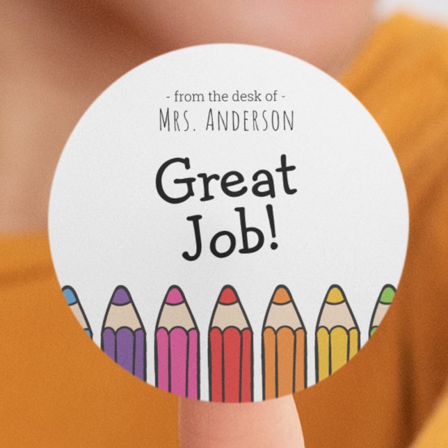 Redonda Nombre del profesor Pegatina de estímulo (Subido por el creador)