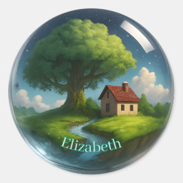 Redonda Nombre personalizado Pegatina de naturaleza de Cot