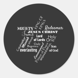 Redonda Nombres del Pegatina de Navidad de Jesús