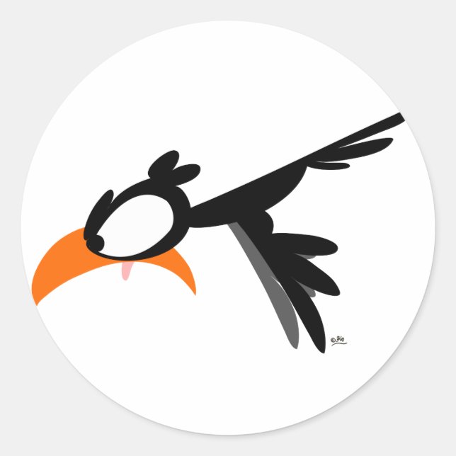 Redonda Nose-buving lil' birdie :) pegatina (Anverso)