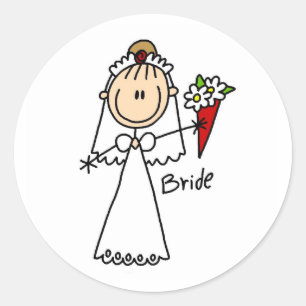 Redonda Novia Arrojando Al Pegatina Bouquet