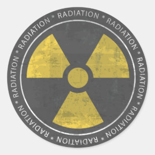 Redonda Nuclear - Pegatina de Rótulo de radiación