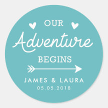 Nuestra aventura comienza con el pegatina boda tur