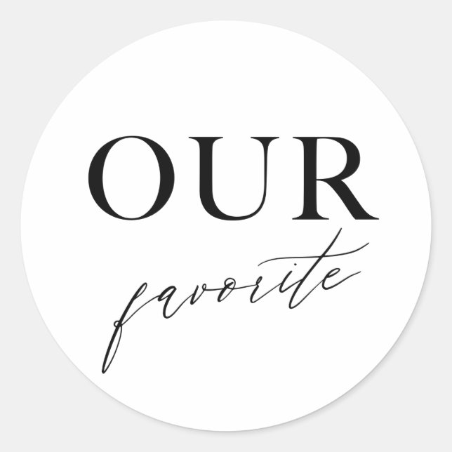 Redonda Nuestra boda personalizada Pegatina de bolsitas de (Anverso)