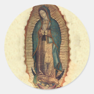 Redonda Nuestra señora del pegatina de Guadalupe
