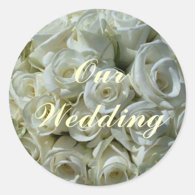 Redonda Nuestro Pegatina Boda (Anverso)
