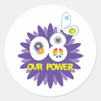 Redonda Nuestro Pegatina de diseño de flor de energía