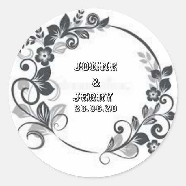 Redonda Nuevo diseño de Pegatina redondo clásico (Anverso)