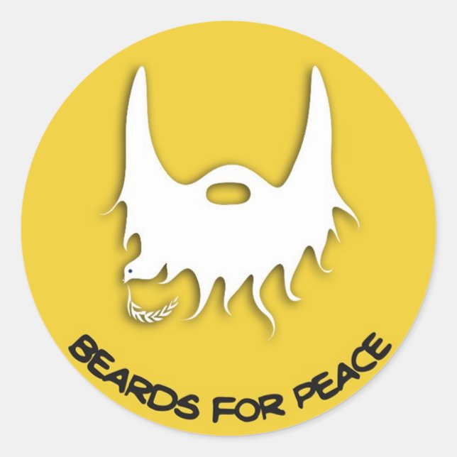 Redonda nuevo logo de barbas para pegatina de la paz (Anverso)