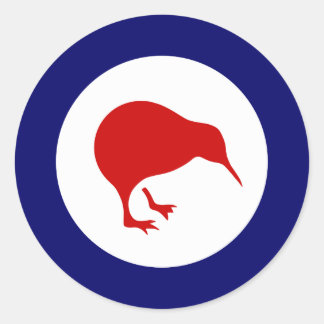 Redonda nuevo pegatina de aviación militar de zeland kiwi