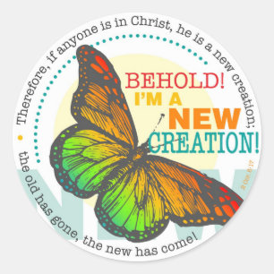 Redonda Nuevo pegatina de la mariposa de la creación